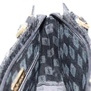 SAINT LAURENT Hand Bag Embossed leather Black Gold Auth 183192A-17