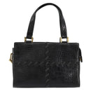 SAINT LAURENT Hand Bag Embossed leather Black Gold Auth 183192A-13