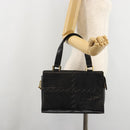 SAINT LAURENT Hand Bag Embossed leather Black Gold Auth 183192A-22