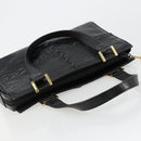 SAINT LAURENT Hand Bag Embossed leather Black Gold Auth 183192A-6