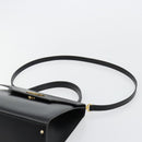 CELINE Handtasche Leder 2-Wege Schwarz Gold Auth 183194SAV-10