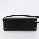 CELINE Handtasche Leder 2-Wege Schwarz Gold Auth 183194SAV-11