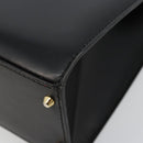 CELINE Handtasche Leder 2-Wege Schwarz Gold Auth 183194SAV-12