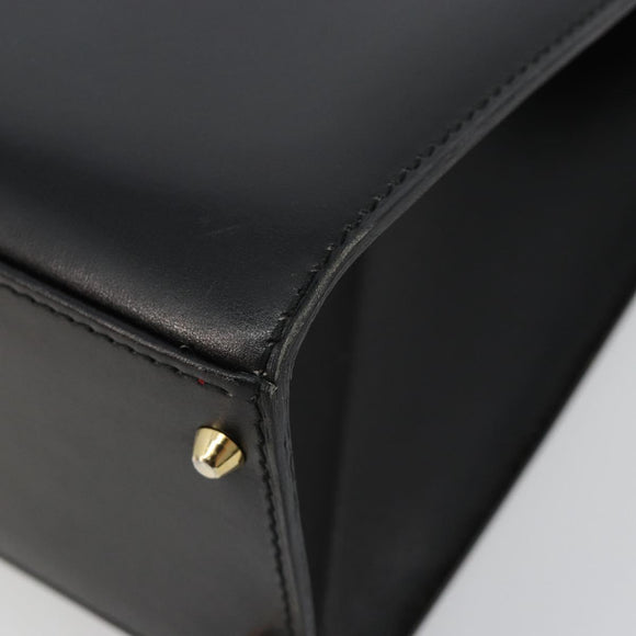 CELINE Handtasche Leder 2-Wege Schwarz Gold Auth 183194SAV