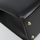 CELINE Handtasche Leder 2-Wege Schwarz Gold Auth 183194SAV-13