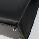 CELINE Handtasche Leder 2-Wege Schwarz Gold Auth 183194SAV-14