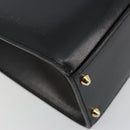 CELINE Handtasche Leder 2-Wege Schwarz Gold Auth 183194SAV-15