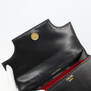 CELINE Handtasche Leder 2-Wege Schwarz Gold Auth 183194SAV-17