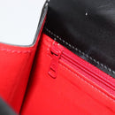 CELINE Handtasche Leder 2-Wege Schwarz Gold Auth 183194SAV-22