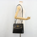 CELINE Handtasche Leder 2-Wege Schwarz Gold Auth 183194SAV-24
