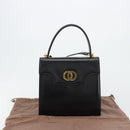 CELINE Handtasche Leder 2-Wege Schwarz Gold Auth 183194SAV-25