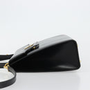 CELINE Handtasche Leder 2-Wege Schwarz Gold Auth 183194SAV-5