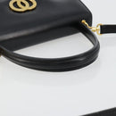 CELINE Handtasche Leder 2-Wege Schwarz Gold Auth 183194SAV-7