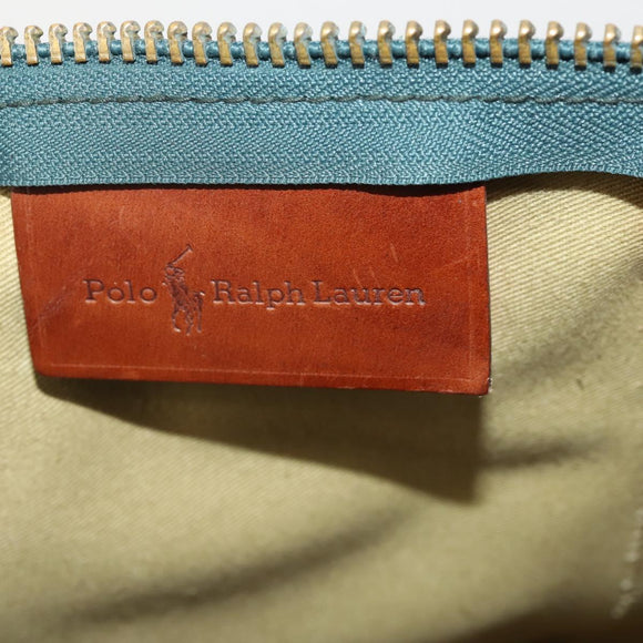 Polo Ralph Lauren Boston Bag Leather PVC Green Auth 183195A