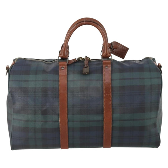 Polo Ralph Lauren Boston Bag Leather PVC Green Auth 183195A