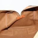 CELINE Macadam Canvas Boston Bag PVC Leather Brown Gold Auth 183196A-20