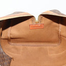 CELINE Macadam Canvas Boston Bag PVC Leather Brown Gold Auth 183196A-21