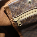 CELINE Macadam Canvas Boston Bag PVC Leather Brown Gold Auth 183196A-22