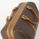 CELINE Macadam Canvas Boston Bag PVC Leather Brown Gold Auth 183196A-6