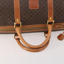 CELINE Macadam Canvas Boston Bag PVC Leather Brown Gold Auth 183196A-7