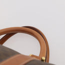 CELINE Macadam Canvas Boston Bag PVC Leather Brown Gold Auth 183196A-8