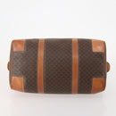 CELINE Macadam Canvas Boston Bag PVC Leather Brown Gold Auth 183196A-5