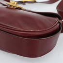 GUCCI Shoulder Bag Leather Bordeaux Gold Auth 183197-14
