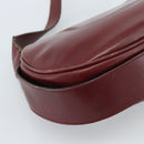 GUCCI Shoulder Bag Leather Bordeaux Gold Auth 183197-17