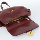 GUCCI Shoulder Bag Leather Bordeaux Gold Auth 183197-9