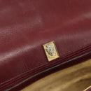 GUCCI Shoulder Bag Leather Bordeaux Gold Auth 183197-18