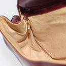 GUCCI Shoulder Bag Leather Bordeaux Gold Auth 183197-20