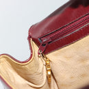 GUCCI Shoulder Bag Leather Bordeaux Gold Auth 183197-21