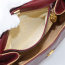 GUCCI Shoulder Bag Leather Bordeaux Gold Auth 183197-22