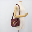 GUCCI Shoulder Bag Leather Bordeaux Gold Auth 183197-23