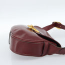 GUCCI Shoulder Bag Leather Bordeaux Gold Auth 183197-4