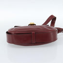 GUCCI Shoulder Bag Leather Bordeaux Gold Auth 183197-5