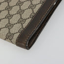 GUCCI GG Supreme Clutch Bag PVC Beige Gold Auth 183198-10