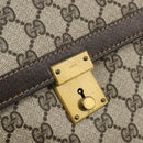 GUCCI GG Supreme Clutch Bag PVC Beige Gold Auth 183198-12