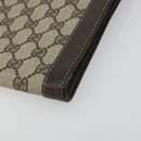 GUCCI GG Supreme Clutch Bag PVC Beige Gold Auth 183198-8