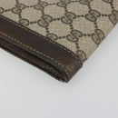 GUCCI GG Supreme Clutch Bag PVC Beige Gold Auth 183198-9