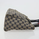 GUCCI GG Canvas Sherry Line Hand Bag Navy Silver 145810 Auth 183200-3