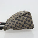 GUCCI GG Canvas Sherry Line Hand Bag Navy Silver 145810 Auth 183200-4