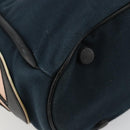 CHANEL Choco Bar Hand Bag Canvas Navy Silver CC Auth 183201-15