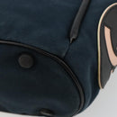 CHANEL Choco Bar Hand Bag Canvas Navy Silver CC Auth 183201-16