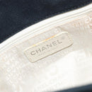 CHANEL Choco Bar Hand Bag Canvas Navy Silver CC Auth 183201-19