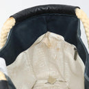 CHANEL Choco Bar Hand Bag Canvas Navy Silver CC Auth 183201-21