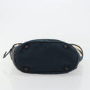 CHANEL Choco Bar Hand Bag Canvas Navy Silver CC Auth 183201-5