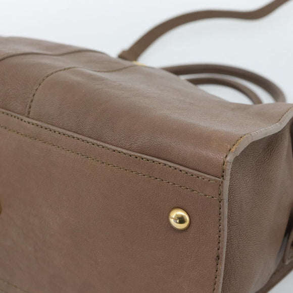 SAINT LAURENT Cavas chic Hand Bag Leather 2way Brown Gold 297957 Auth 183202A