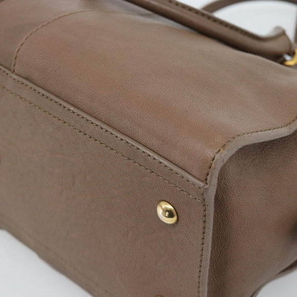 SAINT LAURENT Cavas chic Hand Bag Leather 2way Brown Gold 297957 Auth 183202A