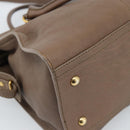 SAINT LAURENT Cavas chic Hand Bag Leather 2way Brown Gold 297957 Auth 183202A-17